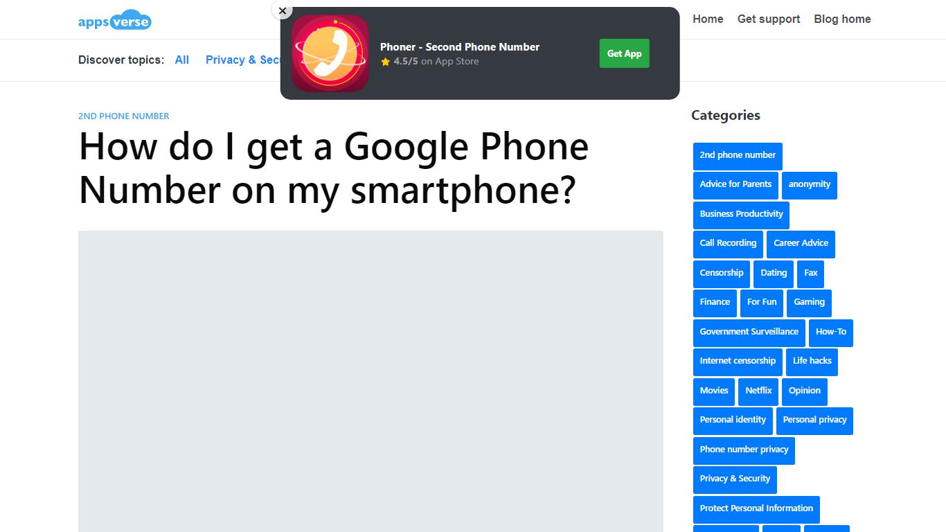 How do I get a Google Phone Number on my smartphone?